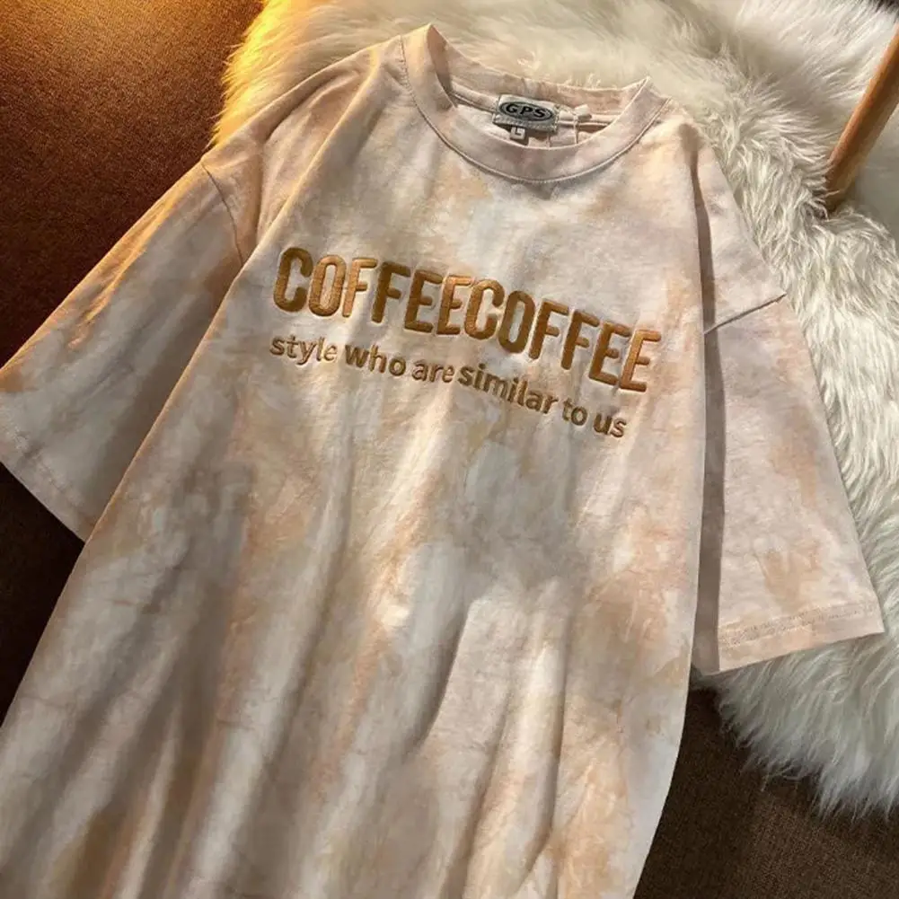 Женская летняя футболка с круглым вырезом Свободный Топ коротким рукавом и