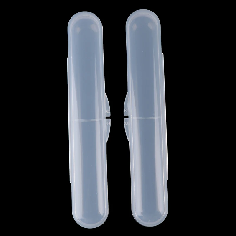

2Pcs Portable babies tableware box storage case transparent spoon box