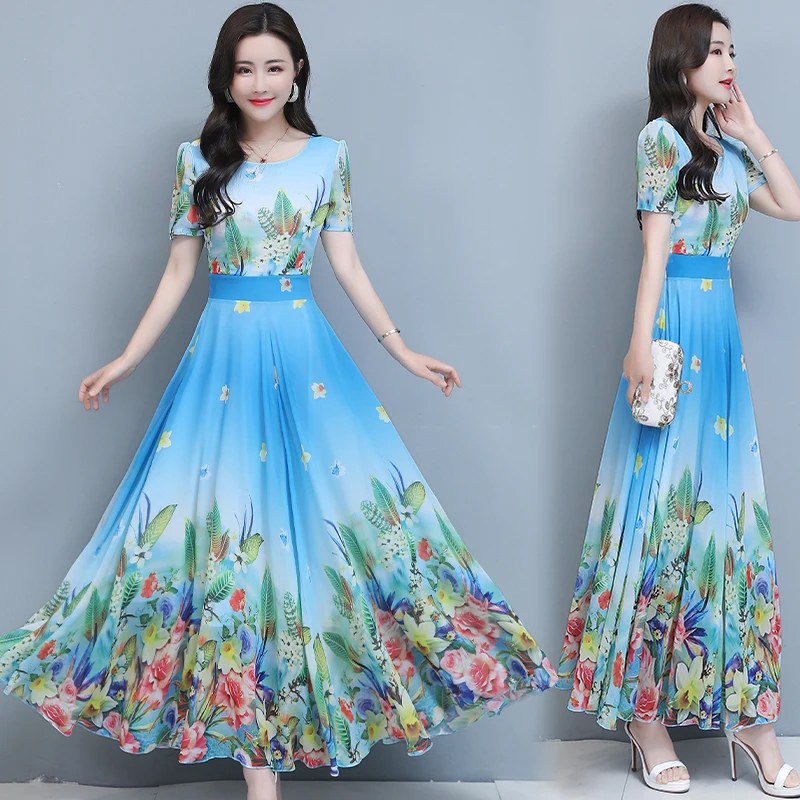 Женский шифоновый пляжный сарафан в стиле бохо облегающее платье-макси с