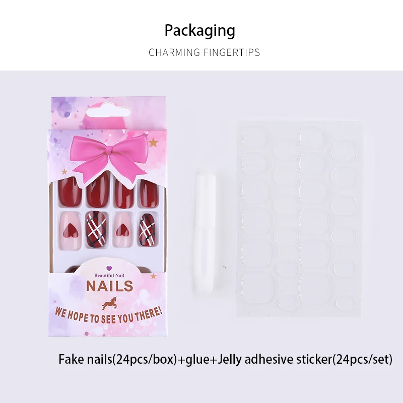 Красочные накладные ногти 24 шт./компл. полное покрытие Типсы для дизайна ногтей