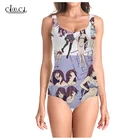 Слитный купальник CLOOCL в японском стиле аниме Hitagi senjougaхара с 3D принтом, женский купальный костюм, пикантный купальник без рукавов