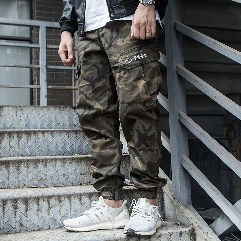 Стиль сафари! Брюки карго мужские камуфляжные Джоггеры со множеством карманов