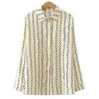 chiffon women stripe shirt casual long sleeve fashion turn down collar ladies buttons top blouses spring autumn