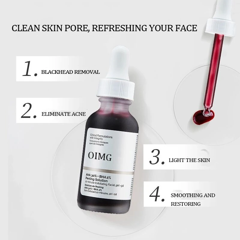 OIMG AHA 30% + BHA 2% раствор для пилинга 10 минут отшелушивающая Сыворотка лица с