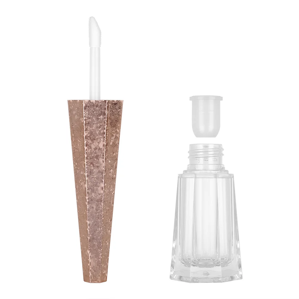 Пустой прозрачный блеск для губ 7 мл бутылка с геометрическим конусом в форме