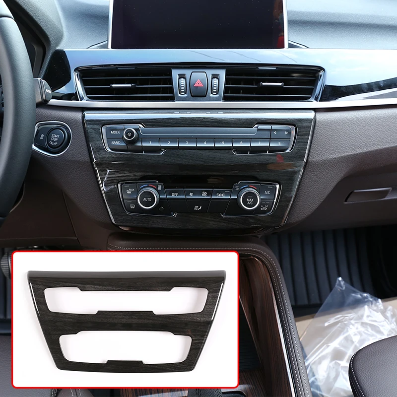 

Black Wood Grain For BMW new X1 F48 20i 25i 25l 2016-2019 ABS Chrome Center Center Console Button Frame Trim For BMW X2 F47 2018