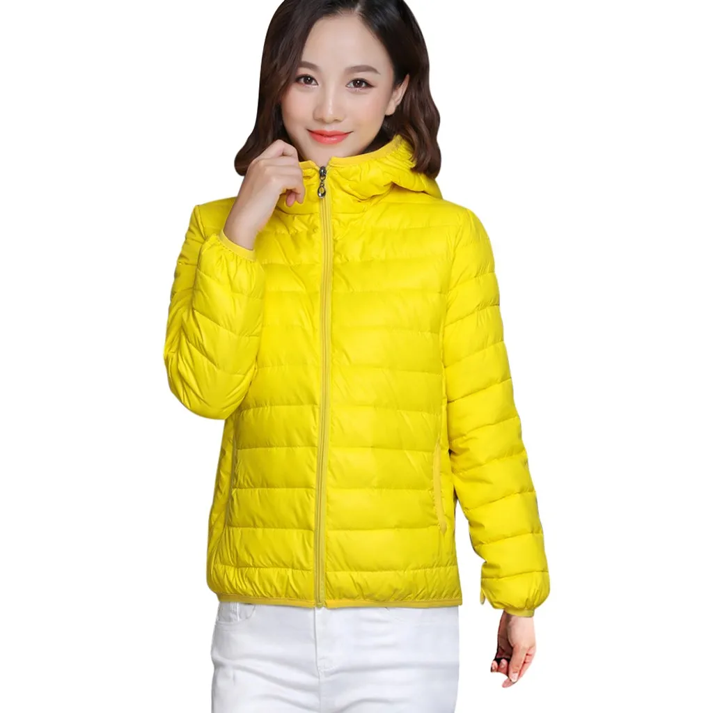 Женский пуховик с капюшоном теплый светильник верхняя одежда размера плюс для