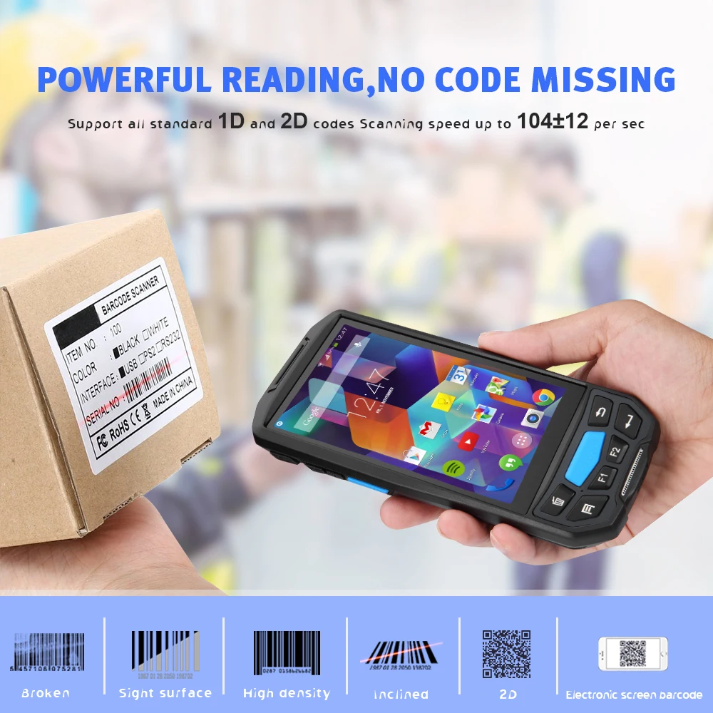 ISSYZONEPOS портативный pos-терминал 2D QR сканер штрих-кода NFC PDA Android 7,0 5 дюймов беспроводной портативный штрих-код Rearder WiFi