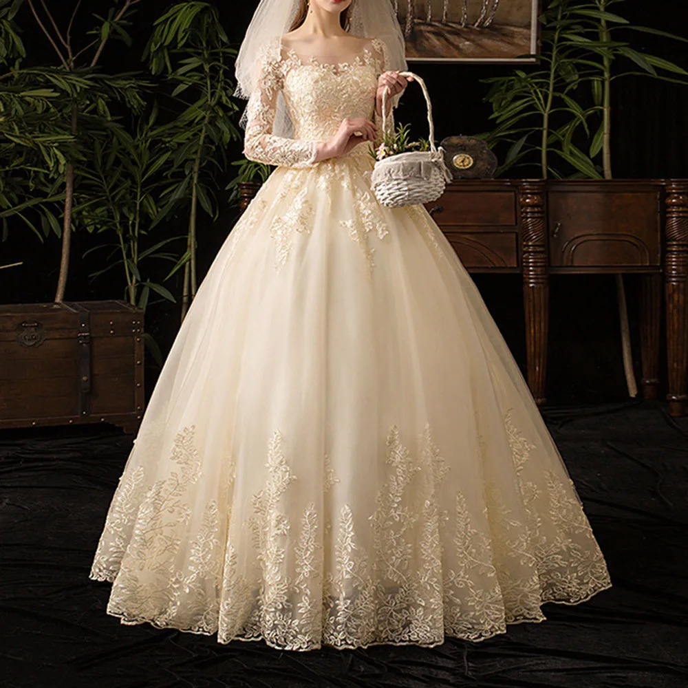 Женское свадебное платье цвета шампанского с v-образным вырезом Длинные бальные