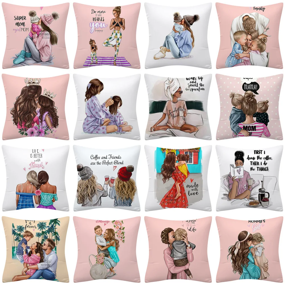 Наволочка на подушку день матери диванную чехол сиденье 45*45 см наволочки для