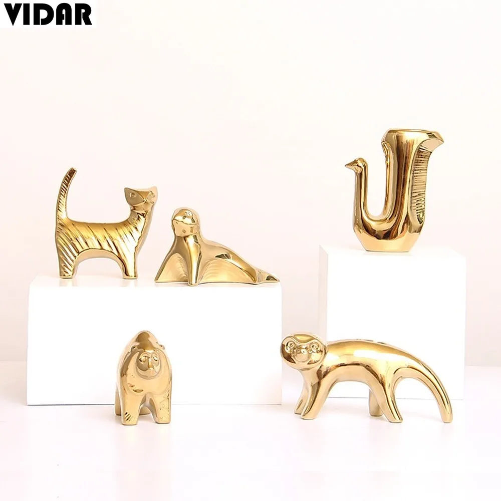 VIDAR скандинавский домашний интерьер золотые милые маленькие животные