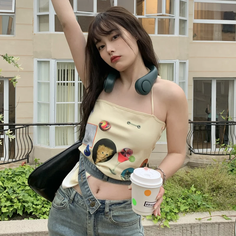 Кофта женская без рукавов бежевая в Корейском стиле Летний сезон 2021 | Женская