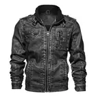 Куртка мужская из искусственной кожи, приталенный силуэт, мотоциклетный пиджак, брендовая одежда, осень
