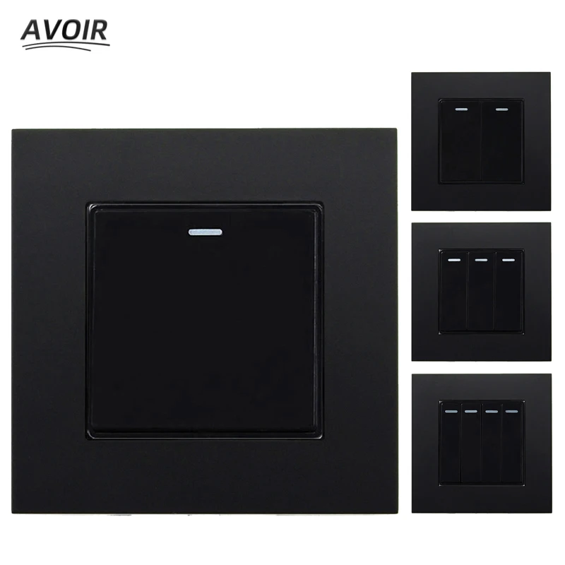 

Wall Switches 1 2 3 4 Gang Button LED Lamp Light Switch On / Off Wall Switch PC Plastic Panel Push Button Interruptor