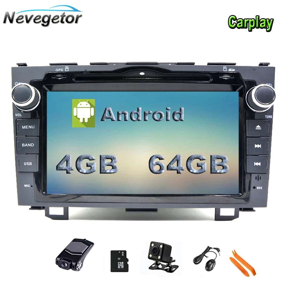 Автомобильный DVD плеер Android 10 для Honda CRV 2007 2008 2009 2010 2011 GPS Навигация стерео IPS экран