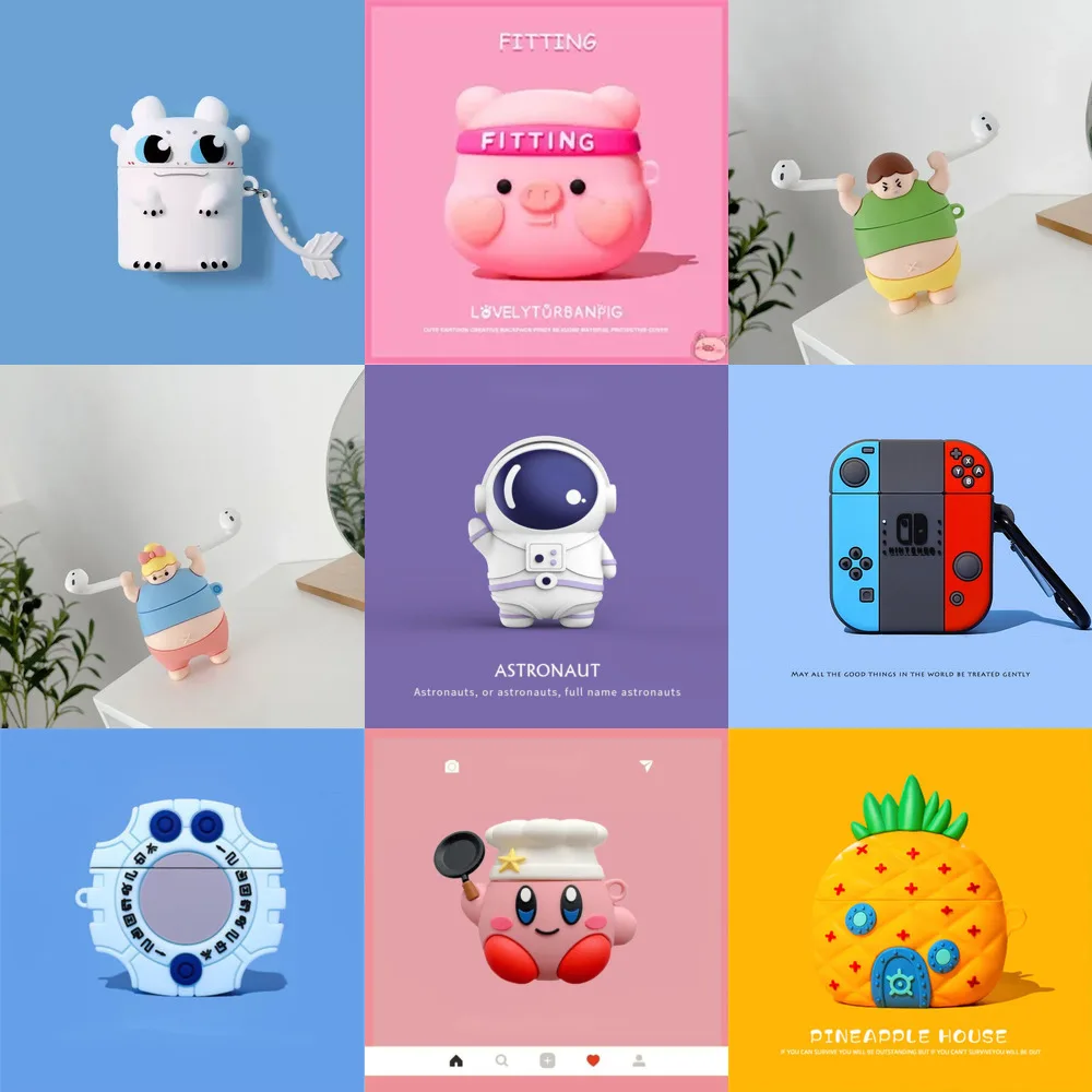 

Силиконовый чехол для наушников с 3D драконом для AirPods Pro 3/2/1, мультяшный чехол для наушников с изображением героев мультфильма «лалалафан», «...