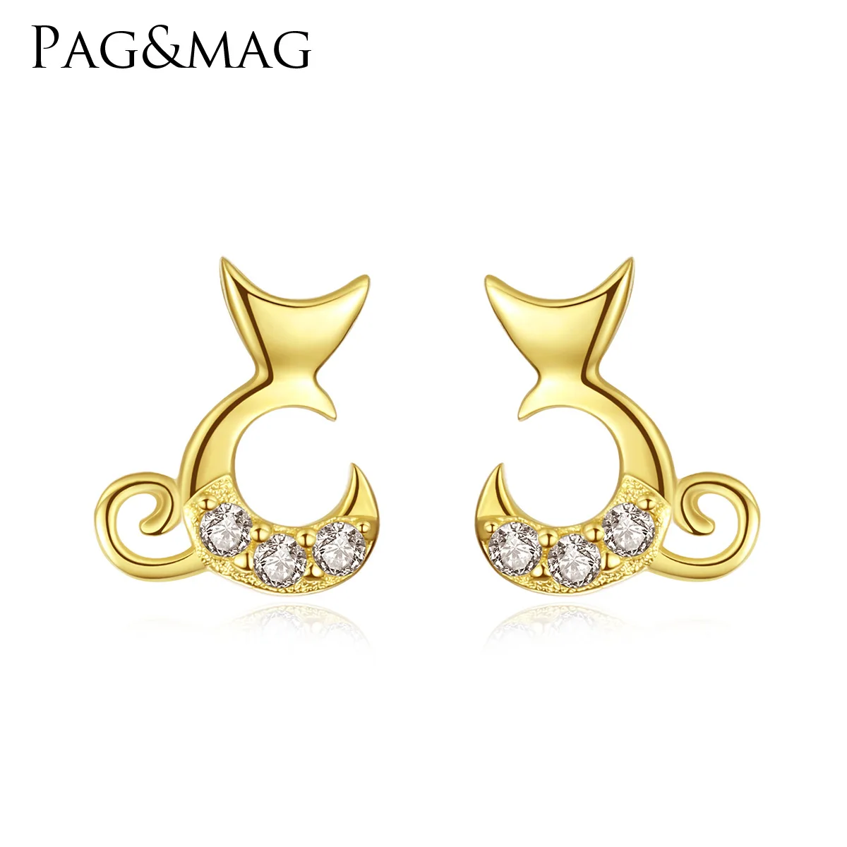 

PAG & MAG creative new Earrings 14K Gold Korean style female Earrings