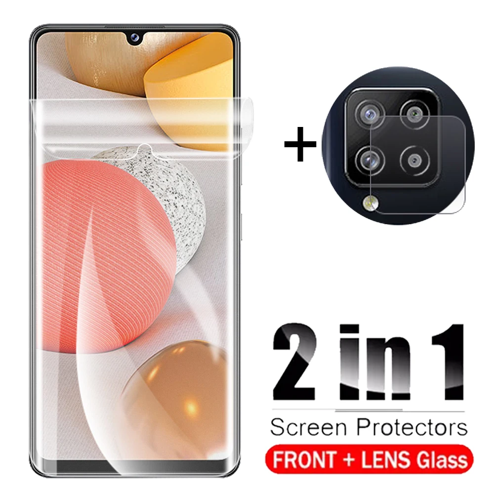 

2in1, матовые, яркие цвета, гидрогель пленка для Samsung A42 5G для заднего экрана объектива камеры для Samsung A42 42 a42 5g защитная пленка