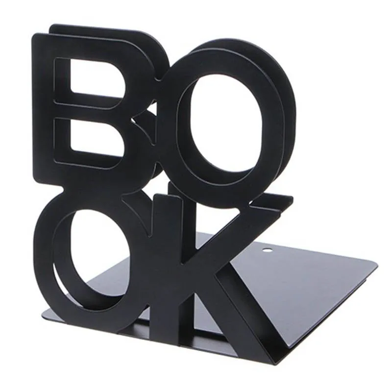 

2 Pcs Alphabet Book Shaped Metal Bookends Iron Support Holder Desk Stands for Books Support Holder Bookends Supplies DJA88