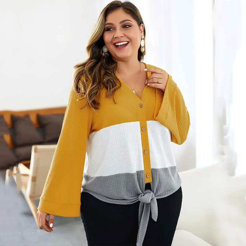 Женский кардиган на пуговицах свободный Трикотажный свитер с v-образным вырезом