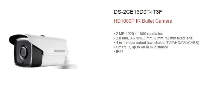 Оригинальный английская Международная DS-2CE16D0T-IT3F Turbo HD 1080P ИК Пуля Камера