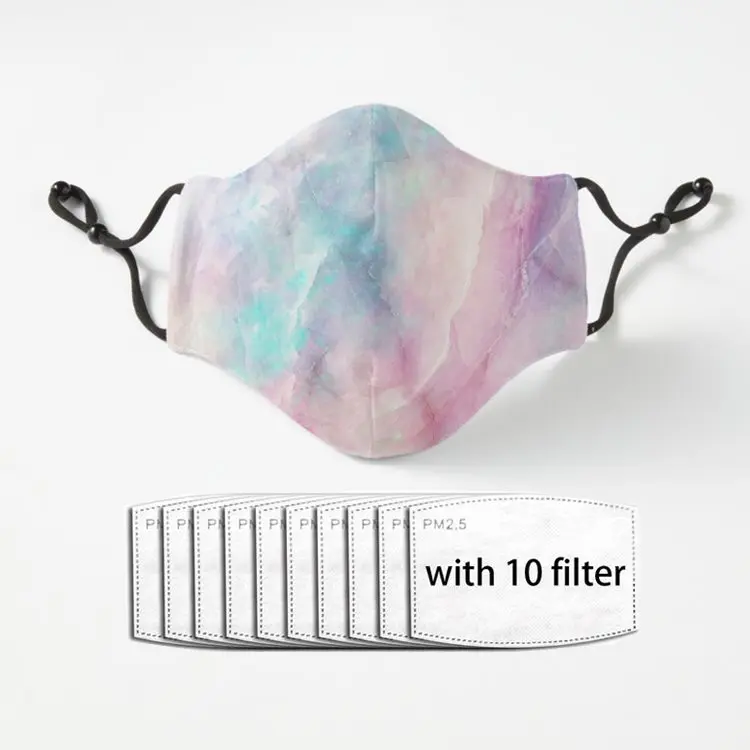 Переливающаяся мраморная дышащая маска в стиле Харадзюку для мальчиков и