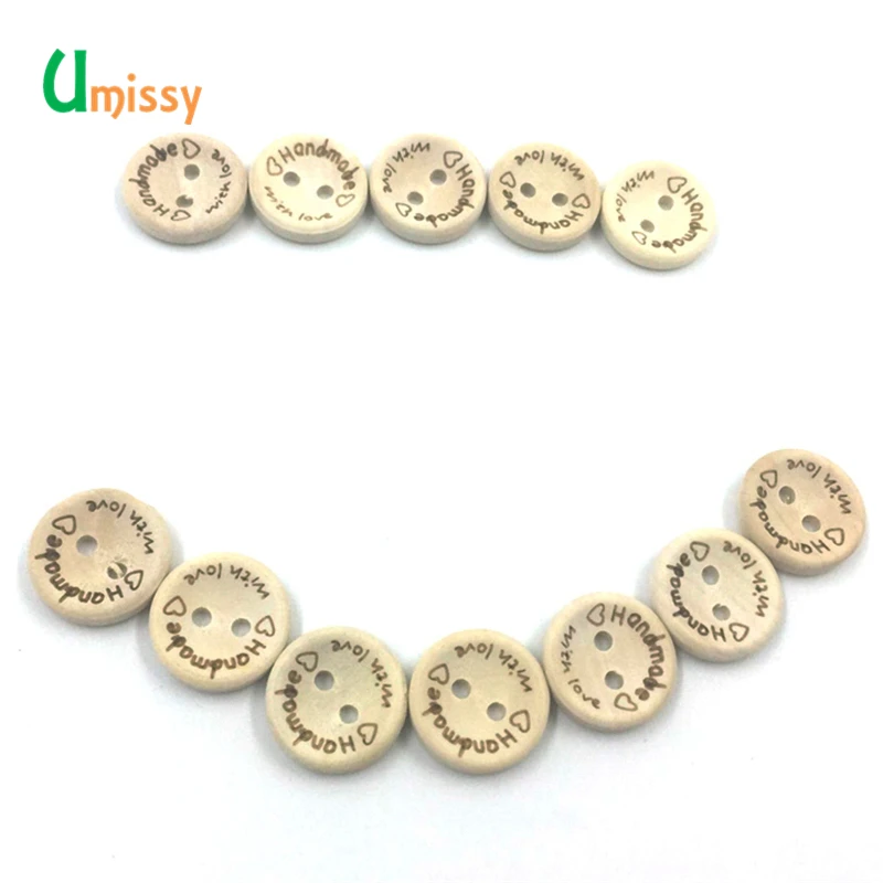 Деревянные пуговицы для шитья скрапбук ручной работы 100 шт. декоративные