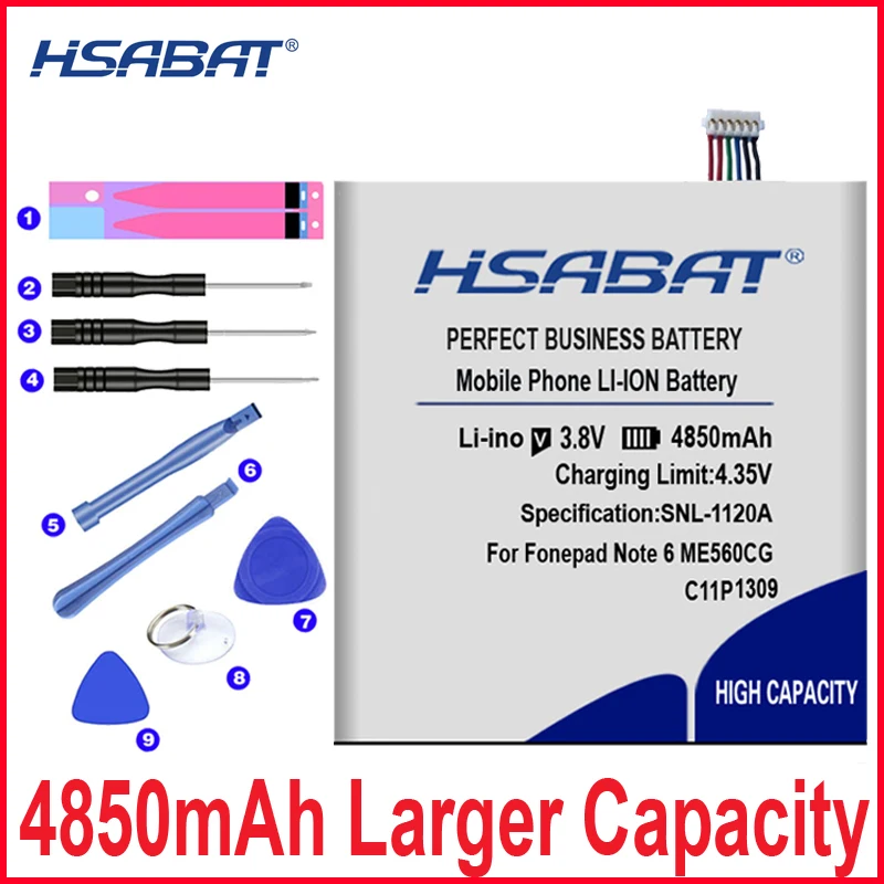Аккумулятор HSABAT 0 цикл 4850 мАч для C11P1309 Asus ME560CG Fonepad Note FHD6 K00G 6 Идеальная замена