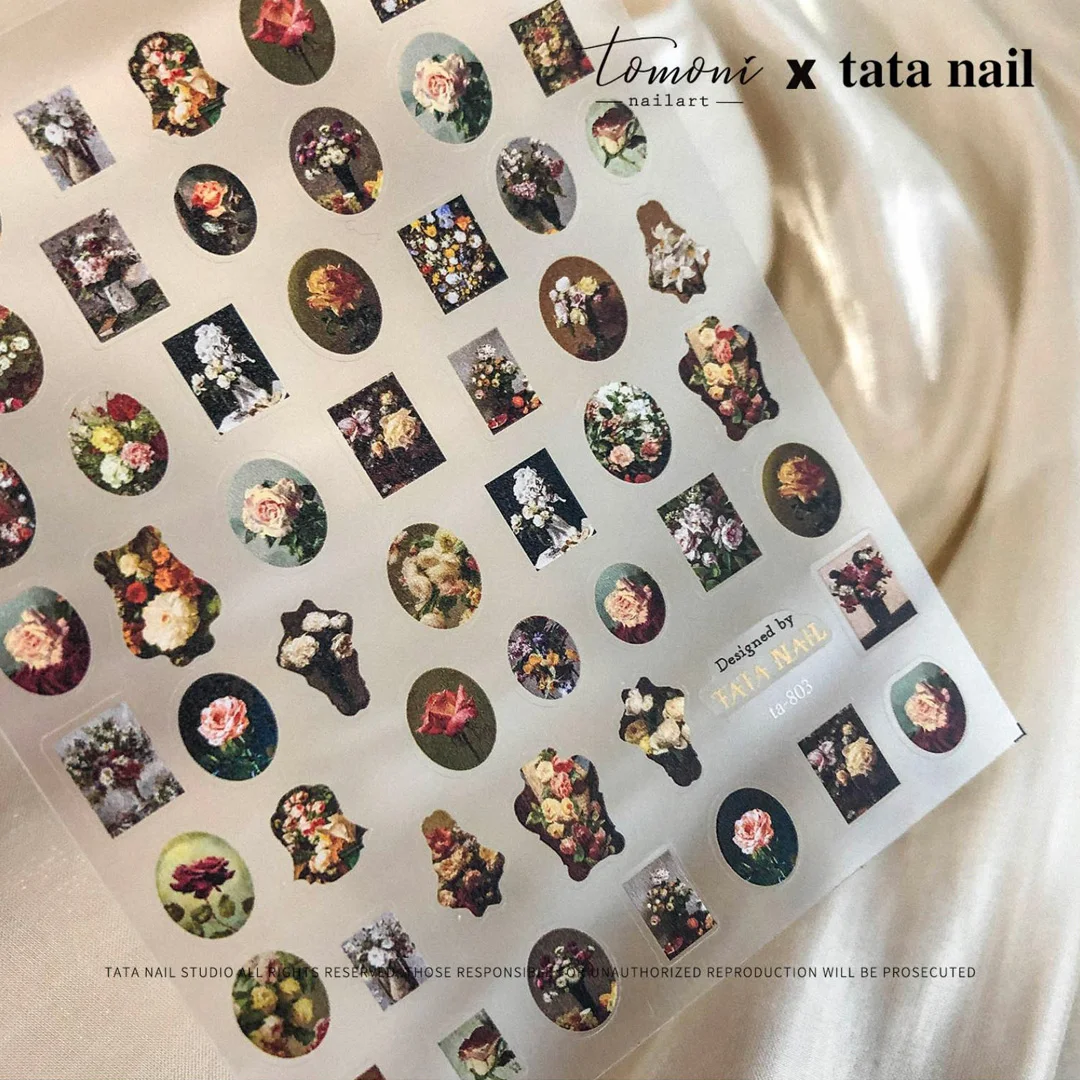 

Beautizon Bohemian Style Baroque Frame Quality 3D Engraved Nail Stickers Nail Art Decorations Nail Decals Design