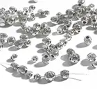 Бусины с отверстием для бороды викингов, винтажные рунические бусины с квадратным соединителем, античное серебро, аксессуары для ювелирных изделий сделай сам, 20-50 шт.
