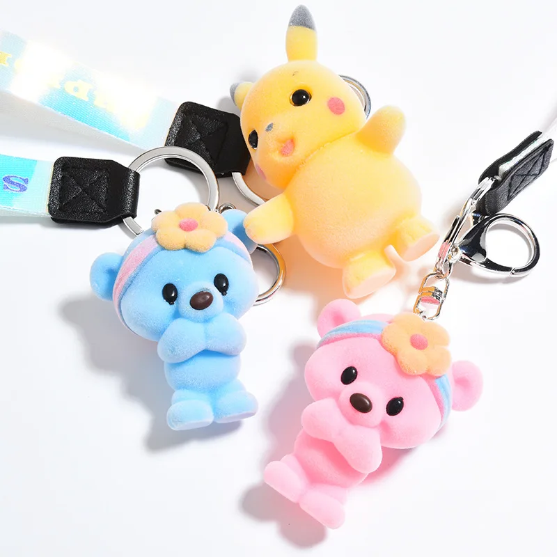 Милый стекающийся брелок с Пикачу милый розовый медвежонок Студенческая сумка