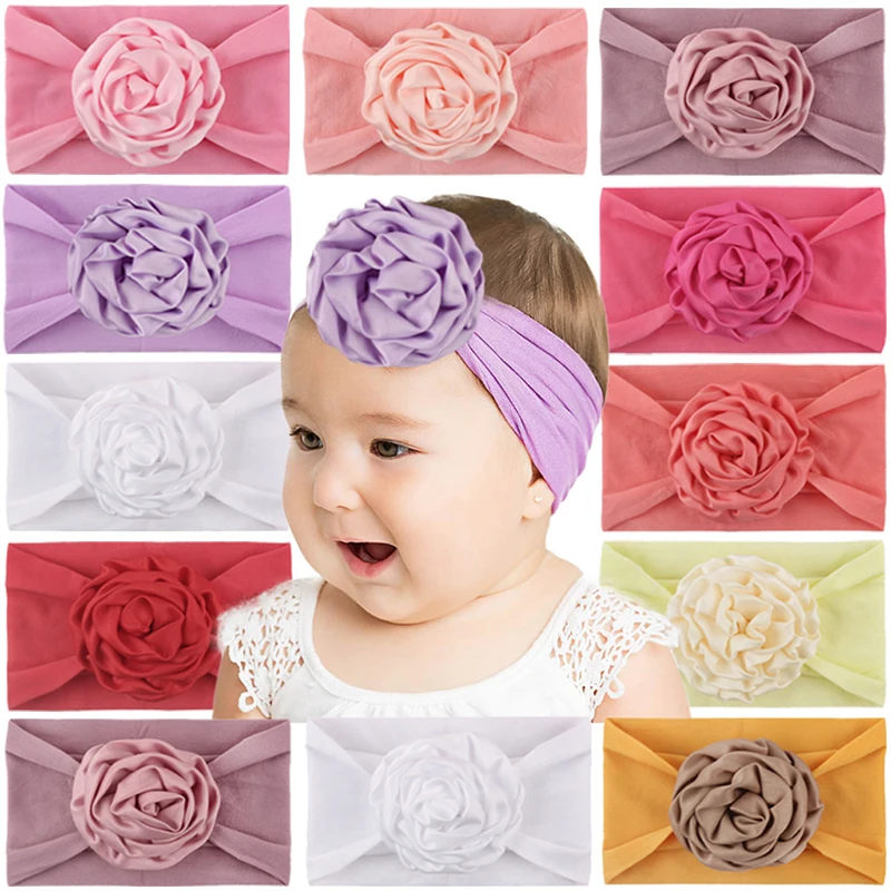 Мягкая повязка на голову приятная для кожи трикотажная с бантиком нейлон широкая