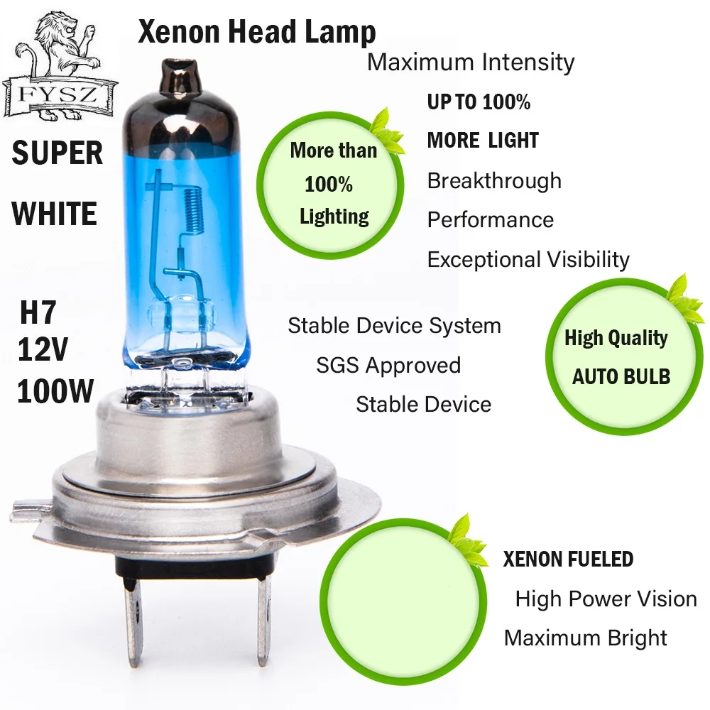 2Pcs HOD H7 12V 100W Автомобильный противотуманный фонарь головной светильник лампы 2400lm 6000K белый светильник Головной фонарь-синий+ серебристый(12 V/пара