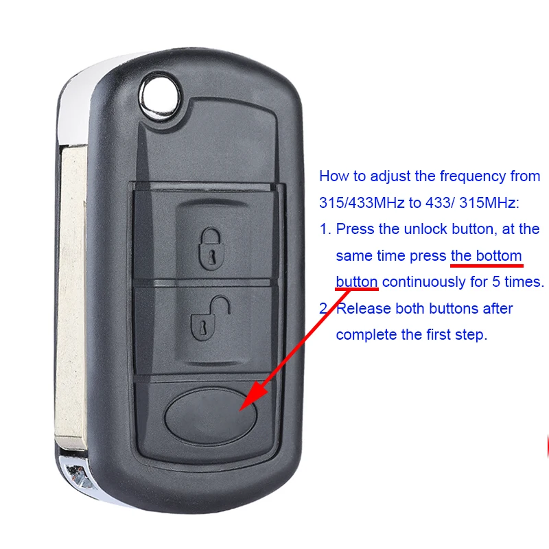 KEYECU для Land Rover Range 2002 2003 2004 2005 2006 обновленный дистанционный ключ Fob 315 МГц/433 МГц FCC ID: