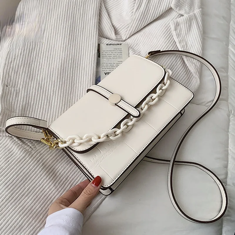 

Сумка-мессенджер на плечо женская с цепочками, модный саквояж кросс-боди в повседневном стиле, тоут, 2021