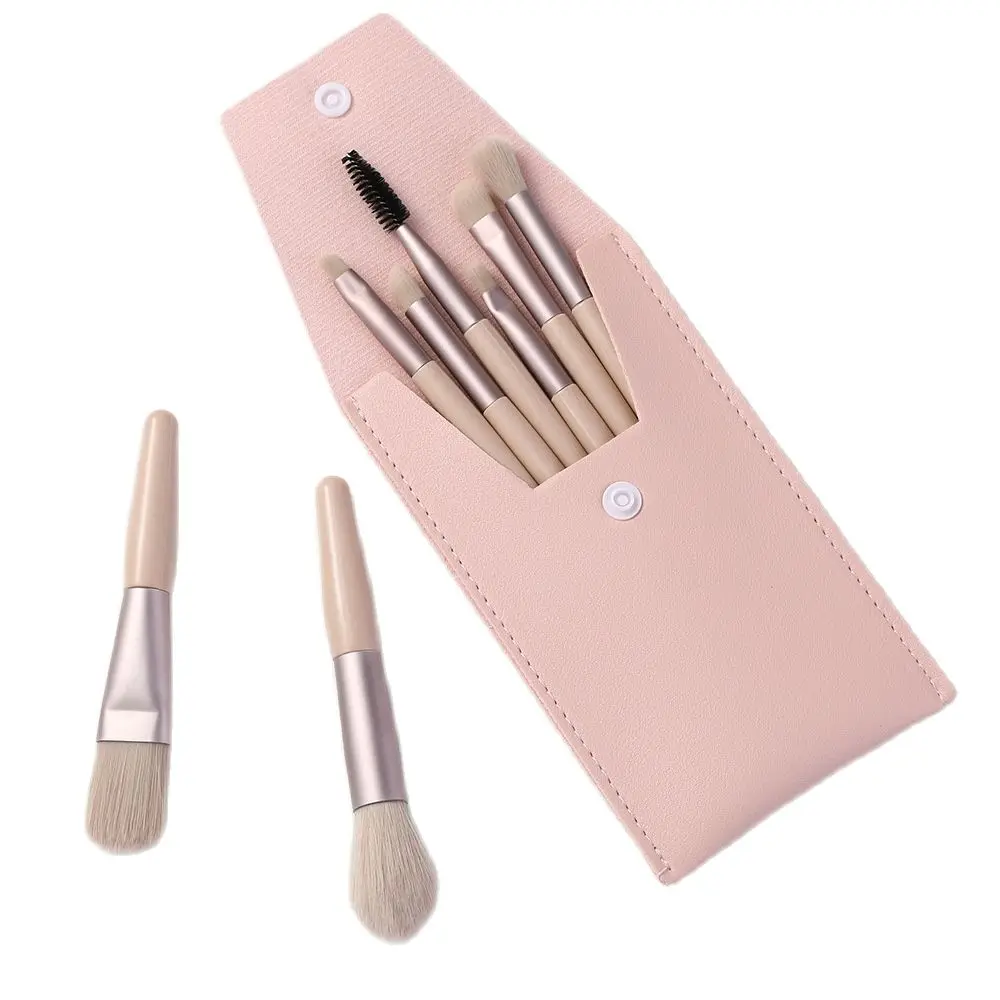 

2021 New 8 Pcs Mini Makeup Brush Set Portable Makeup Beginner Soft Hair Beauty Tool Bristles Material Fiber Plastic Brush Handle