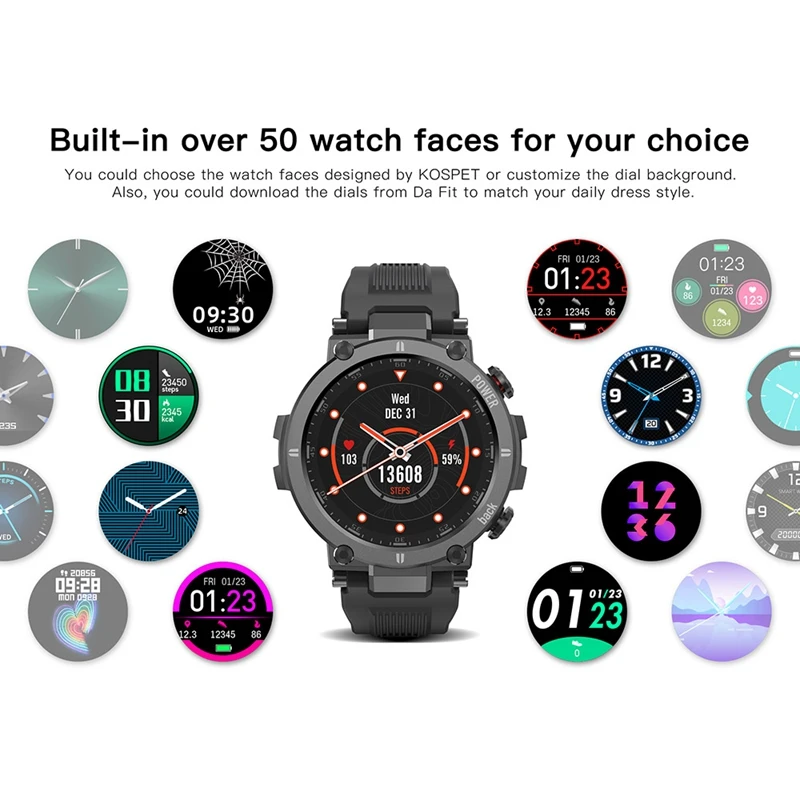 

Kospet Raptor Smart Watch 1.3-Inch Contact Screen Outdoor Sports Smart Watch Supports 20 Sports Modes and 30 Days Standby