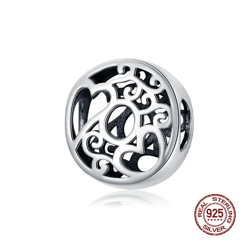 26 алфавитов, A-Z,, серебряные бусины 925 пробы, Подходит для Pandora, браслет, ожерелье, Подвеска для женщин, изготовление ювелирных изделий - Цвет: O