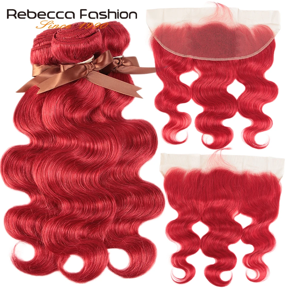 Ребекка красные пряди с фронтальной волной фронтальная волна бразильские