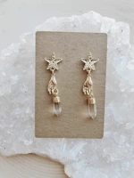 golden hand earringsstar earringscelestial jewelry palmistry earrings astrology earrings