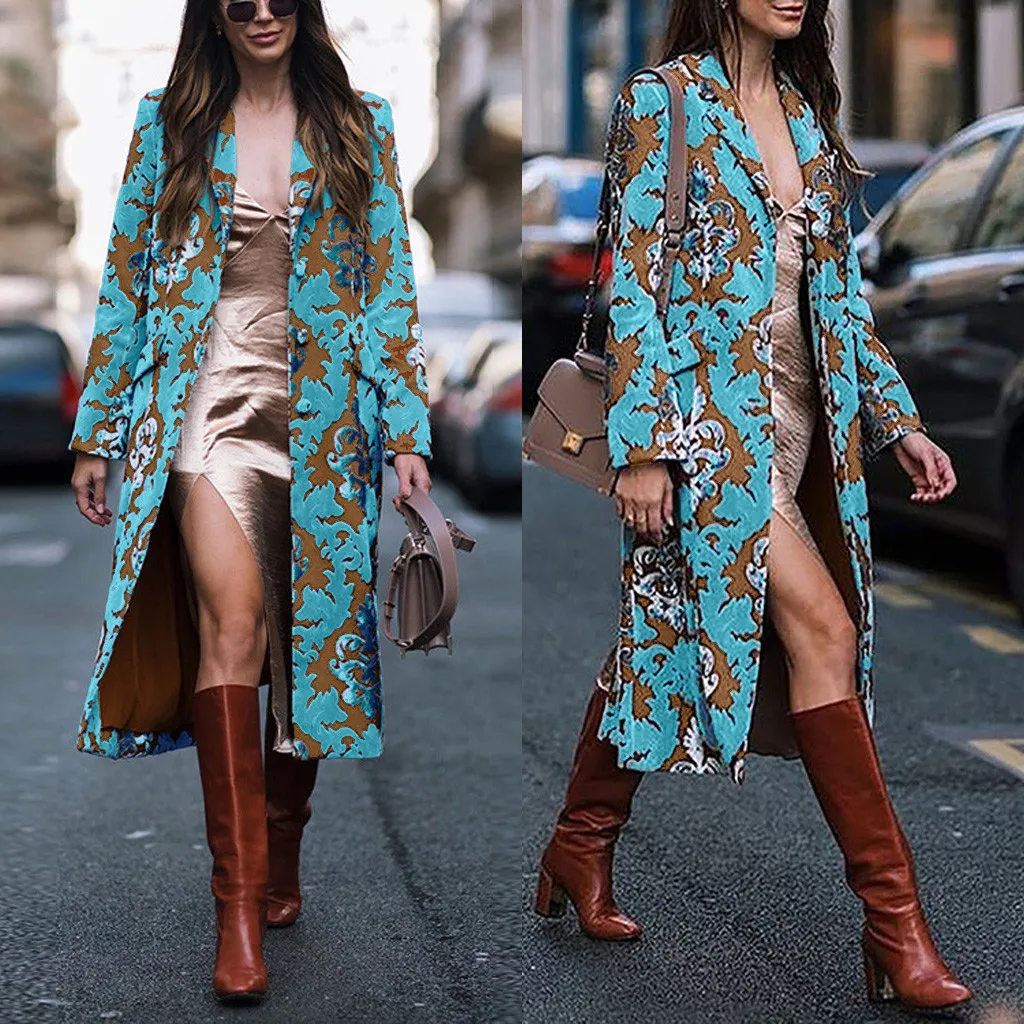 Manteau femme abrigo mujer, шерстяное пальто для женщин, с принтом, на пуговицах, с карманами, теплое, шерстяное, с длинным рукавом, Длинные Топы, зимнее пальто для женщин, casaco