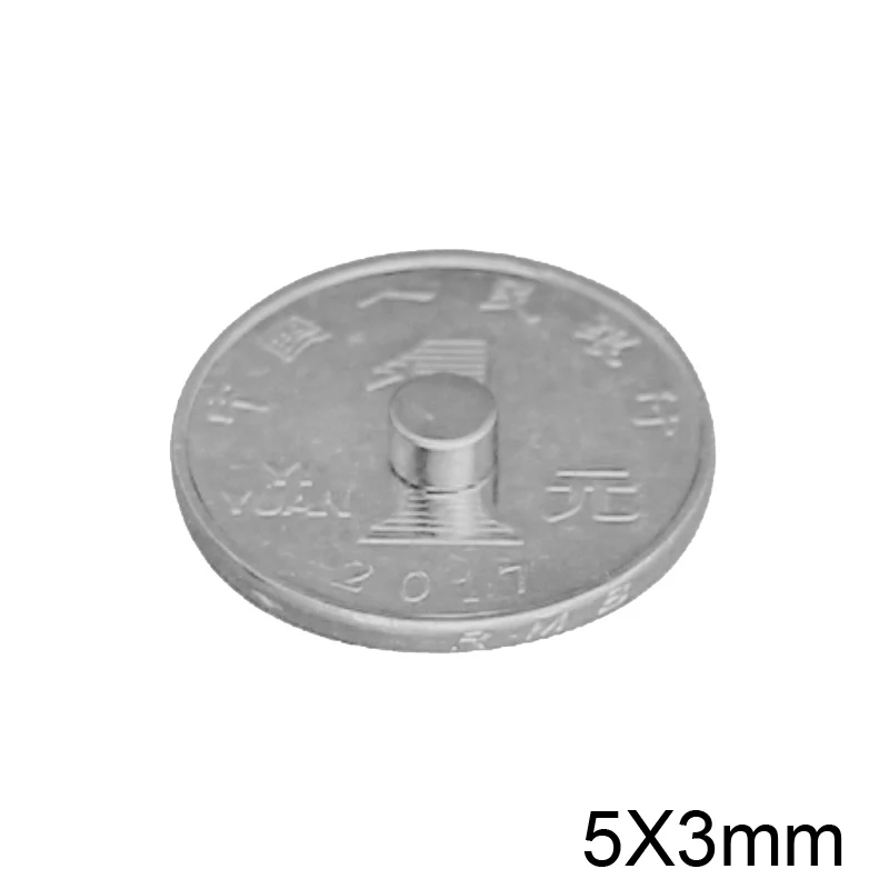 Неодимовый магнит 5x3 мм N35 маленький круглый мощный 5 x 3 лист сильный постоянные