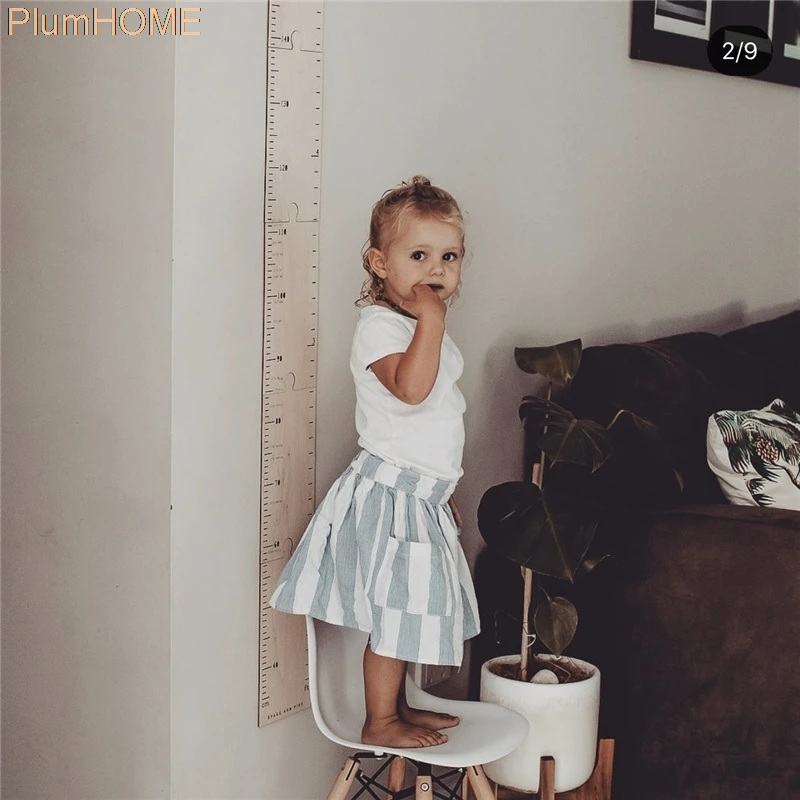 

60-210CM Wood Height Growth Chart Height Ruler Kid Room Hanging Ruler Wall Decor