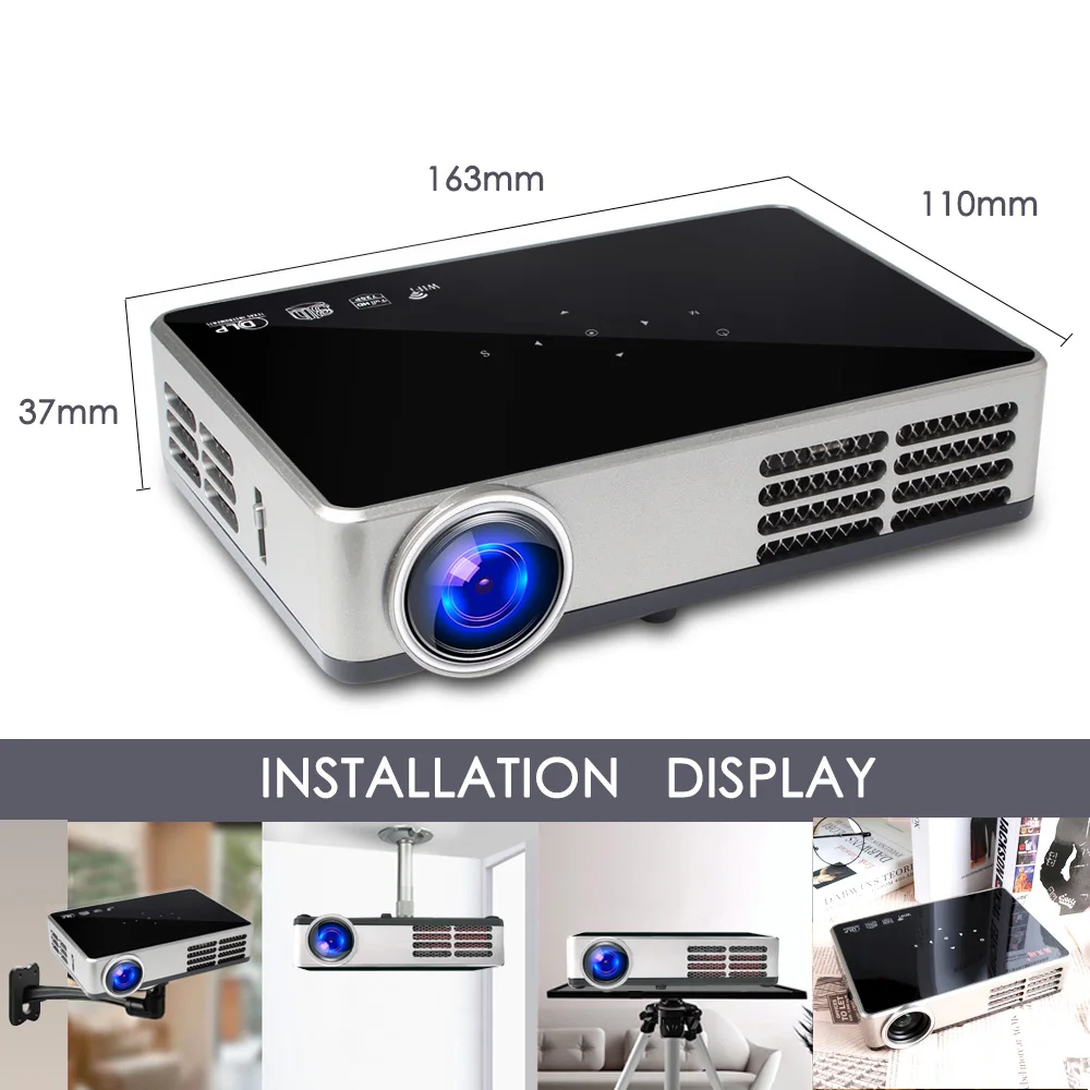 3D проектор Poner Saund 600W DLP домашний кинотеатр 120 дюймов с поддержкой Full HD 1920*1080P Android Wi