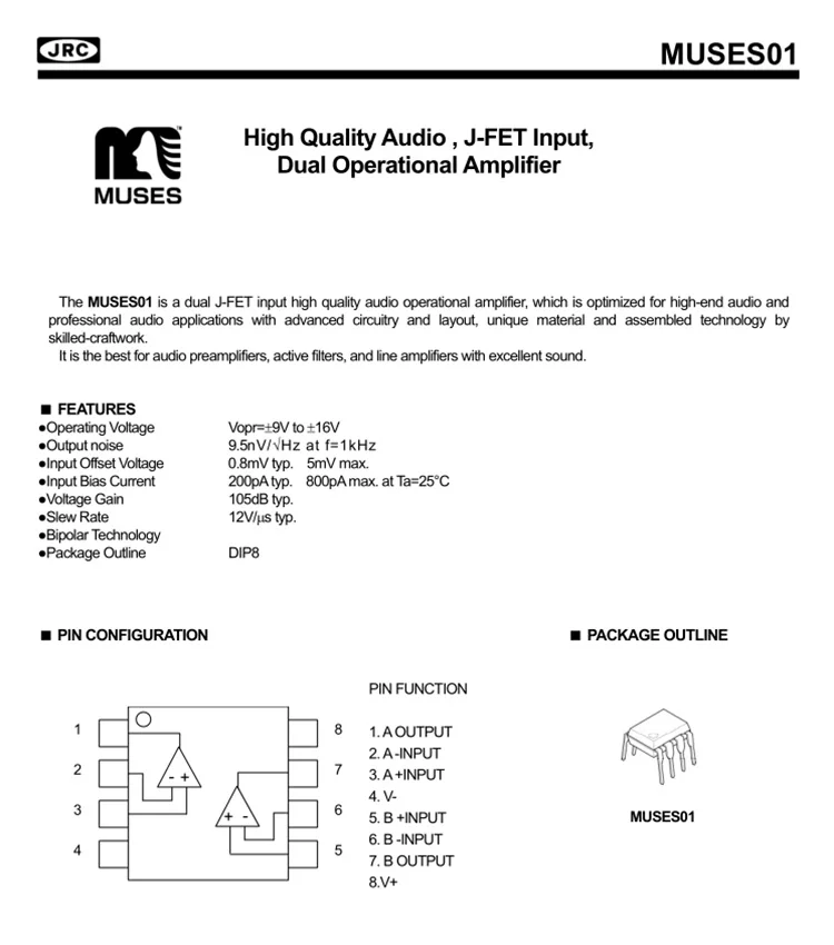 MUSES01 MUSES02 MUSES 02 IC OPAMP аудио 11 МГц DIP-8