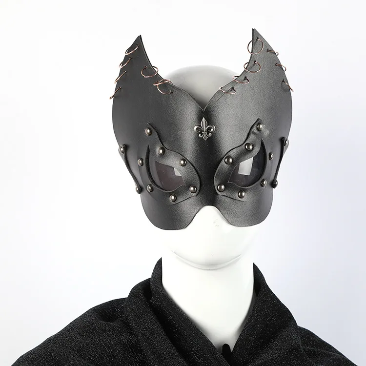 

Унисекс, взрослые, черные дневные заклепки, Готическая, рок, лиса, Маскарадная маска для вечеринки, ночной клуб, ролевая игра, стимпанк, рекви...