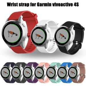 Текстура ремешок для смарт-часов Garmin Vivoactive 4S Вену 2s Аксессуары для наручных часов замена силиконовые браслеты 18 мм