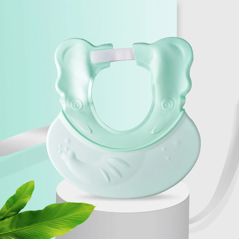 Gorro de ducha para beb&eacute; con protecci&oacute;n para los o&iacute;dos, gorro de ba&ntilde;o suave para lavar el cabello, ajustable, impermeable, champ&uacute;-1