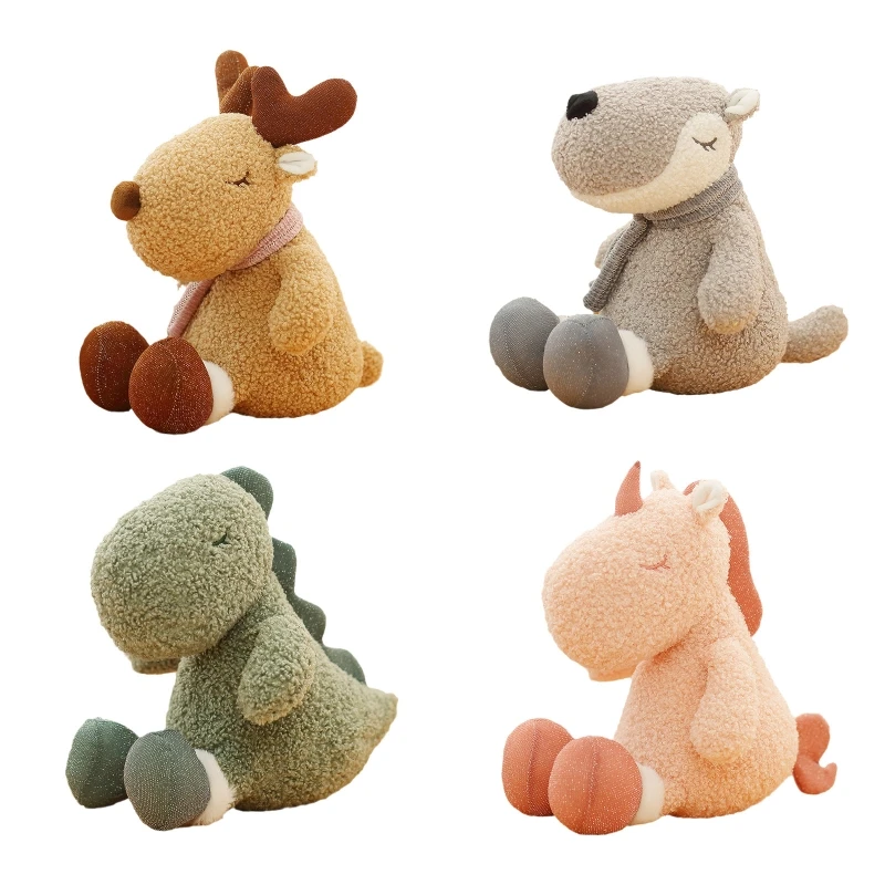 

Мягкая Набивная игрушка 03KD 9 дюймов, Лось/Динозавр/Волк/единорог, кукла со сидением, Интерактивная игрушка для ребенка, беспокойство, гладки...