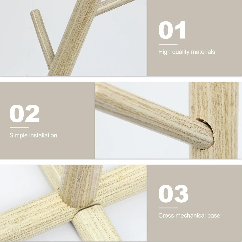 

Multi-functional Garment Rack Practical Clothes Hanger Wooden Clothes Stand